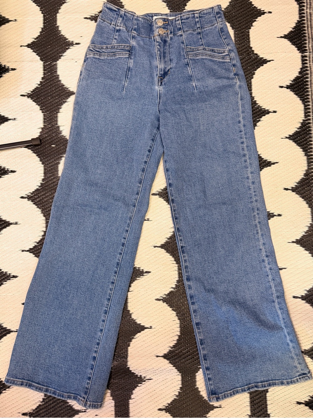 Mica Los Angeles Wide Leg Jeans Size 28 Light Wash Y2K High Rise Denim